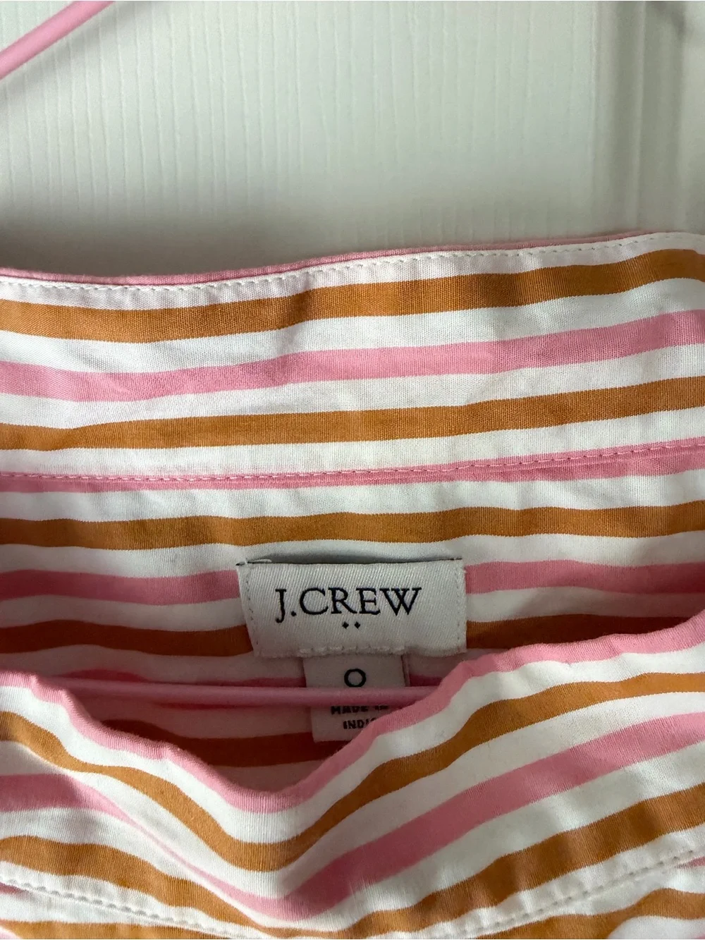 J Crew Pink & Brown Striped Top
